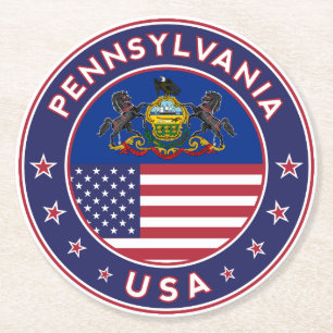 Pennsylvania Runder Pappuntersetzer