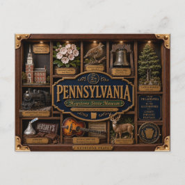 Pennsylvania-Schattenschachtel-3D-Figurine Staat Postkarte