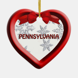 Pennsylvania Schneeflocken Herzstück Weihnachtssch Keramikornament