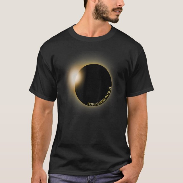 Pennsylvania Solar Eclipse 2024 für Astronomie T-Shirt (Vorderseite)
