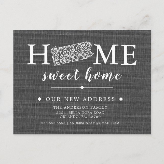 Pennsylvania Staat-Ankündigung Postkarte (Vorderseite)