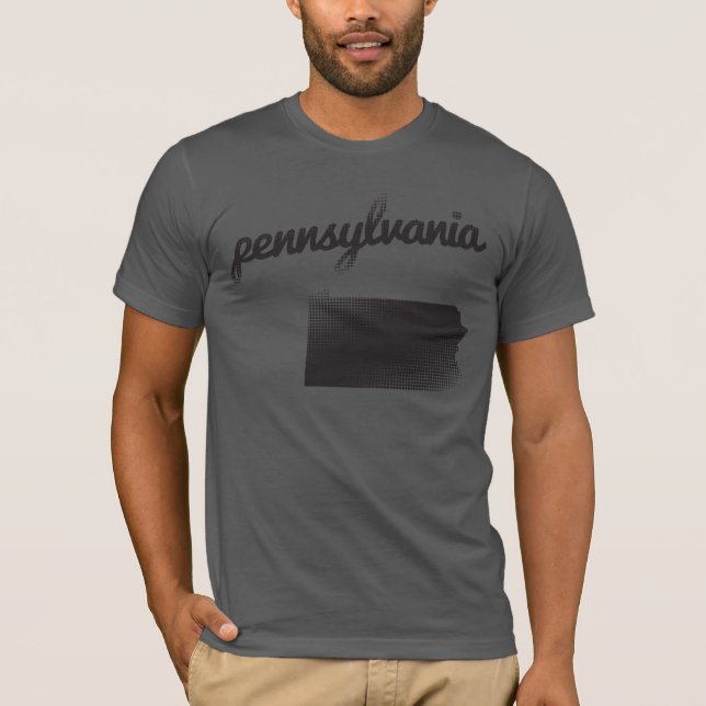 Pennsylvania-Staat auf Grau T-Shirt (Vorderseite)
