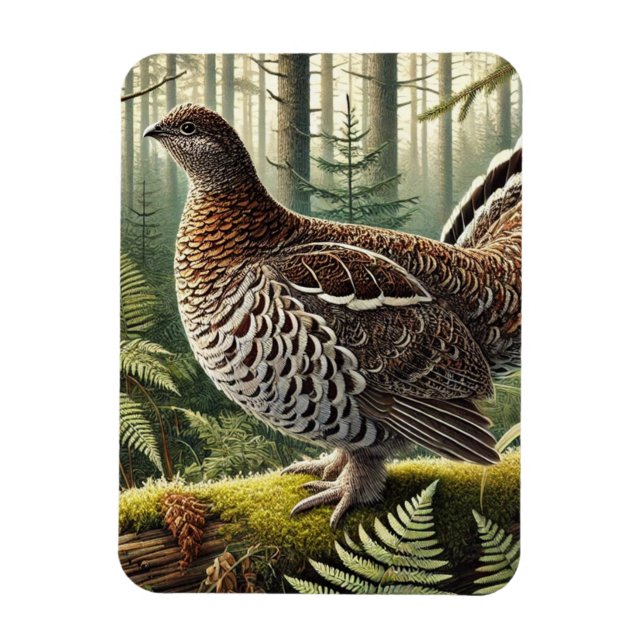 Pennsylvania Staat Bird Ruffed Grouse Magnet (Vertikal)
