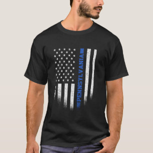 Pennsylvania Staat Blue Line US Flag PA-Polizei ab T-Shirt
