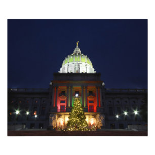 Pennsylvania Staat Hauptstadt Weihnachtsbaumleucht Fotodruck