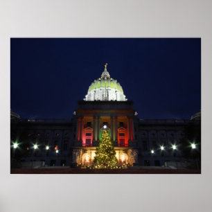 Pennsylvania Staat Hauptstadt Weihnachtsbaumleucht Poster