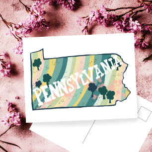 Pennsylvania Staat Karte Illustriert kühl farbig