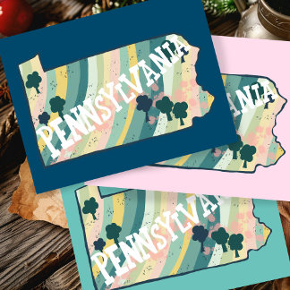 Pennsylvania Staat Karte Illustriert kühl farbig