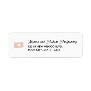 PENNSYLVANIA Staat Karte mit Herz - JEDE FARBE