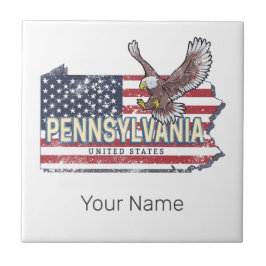 Pennsylvania Staat Map United Staaten Vintag USA Fliese