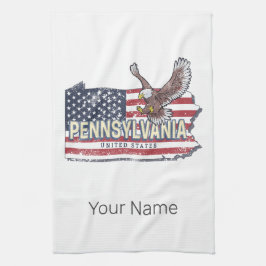 Pennsylvania Staat Map United Staaten Vintag USA Geschirrtuch