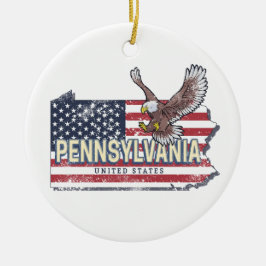 Pennsylvania Staat Map United Staaten Vintag USA Keramik Ornament
