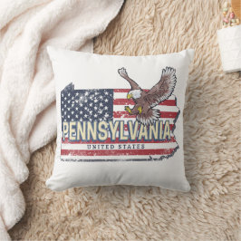 Pennsylvania Staat Map United Staaten Vintag USA Kissen
