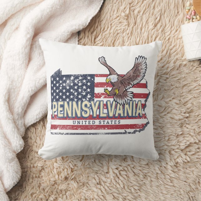 Pennsylvania Staat Map United Staaten Vintag USA Kissen (Decke)