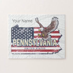 Pennsylvania Staat Map United Staaten Vintag USA Puzzle