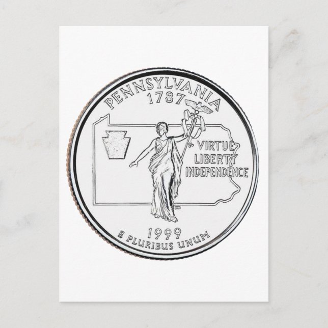 Pennsylvania Staat Quarter Postkarte (Vorderseite)