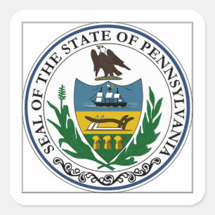 Pennsylvania Staat Siegel Quadratischer Aufkleber