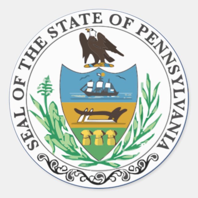 Pennsylvania Staat Siegel Stickers (Vorderseite)