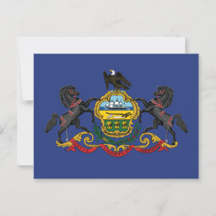 Pennsylvania Staatsflagge Pferde Postkarte