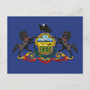 Pennsylvania Staatsflagge Pferde Postkarte