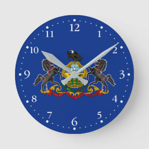 Pennsylvania Staatsflagge Runde Wanduhr