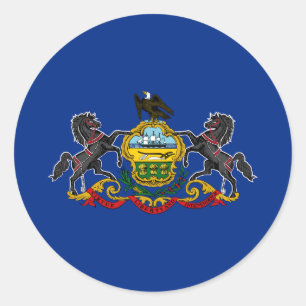 Pennsylvania Staatsflagge Runder Aufkleber