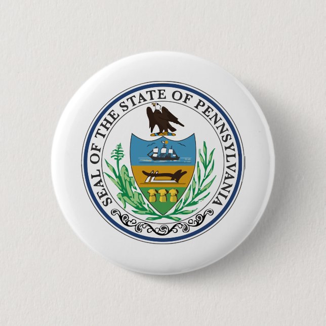 Pennsylvania Staatssiegel Button (Vorderseite)