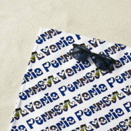 Pennsylvania State Flag Typografy Pattern USA Strandtuch