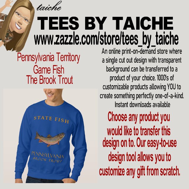 Pennsylvania Territorialfisch Bachforelle Sweatshirt (Von Creator hochgeladen)