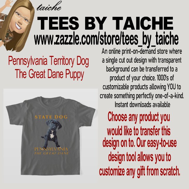 Pennsylvania Territory Dog The Great Dane Puppy T-Shirt (Von Creator hochgeladen)