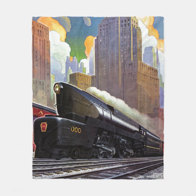 Pennsylvania Train von unbekannt Fleecedecke (Vorderseite)