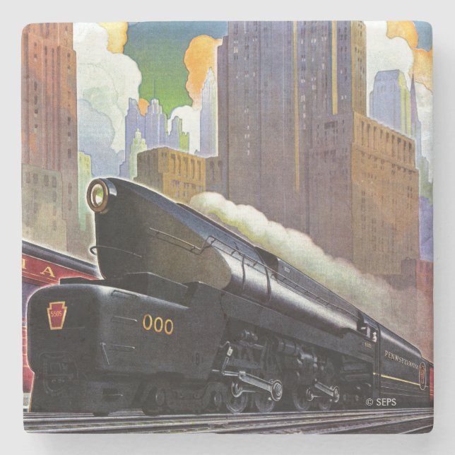 Pennsylvania Train von unbekannt Steinuntersetzer (Vorderseite)
