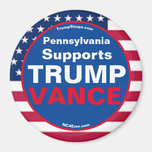 Pennsylvania unterstützt TRUMP VANCE Kühlschrank Magnet