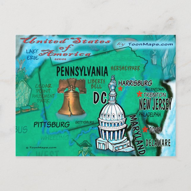 Pennsylvania USA Card Postkarte (Vorderseite)