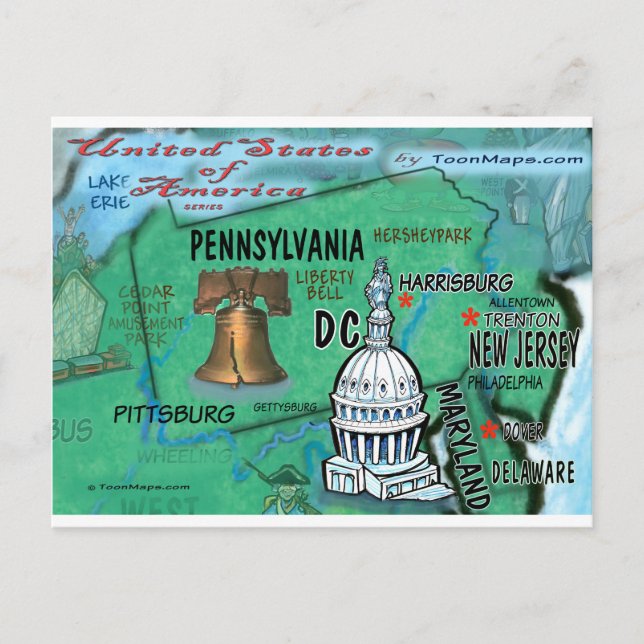 Pennsylvania USA Card Postkarte (Vorderseite)