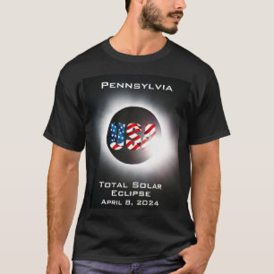 Pennsylvania USA Gesamte Sonnenfinsternis 8. April T-Shirt