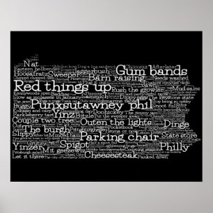 Pennsylvania USA Slang Word Art Map Poster