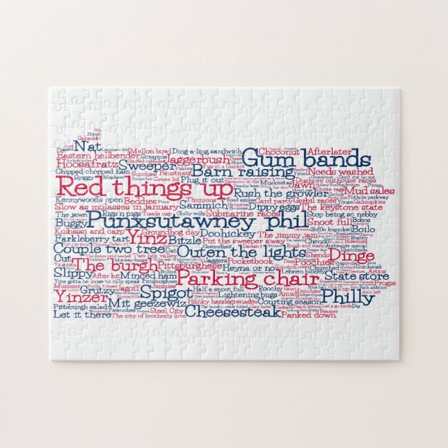 Pennsylvania USA Slang Word Art Map Puzzle (Horizontal)