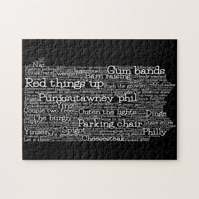 Pennsylvania USA Slang Word Art Map Puzzle (Horizontal)