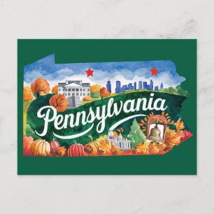 Pennsylvania USA State im Vintage-Design Postkarte
