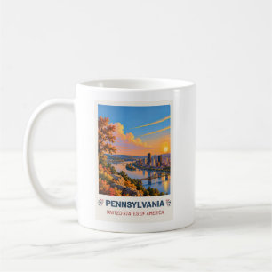 Pennsylvania USA – Vintage-Reise-Tasse Kaffeetasse