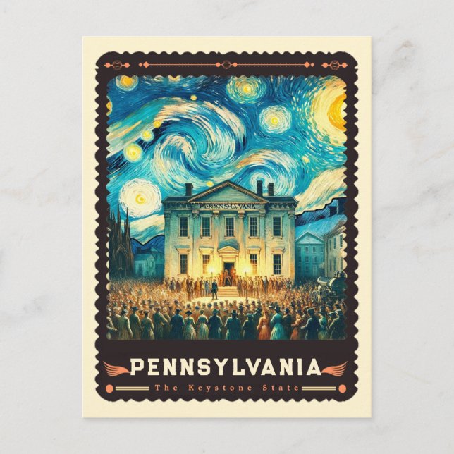 Pennsylvania | Vincent Van Gogh Inspiriert Postkarte (Vorderseite)
