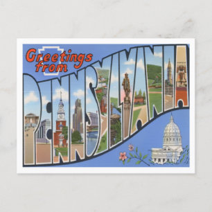 Pennsylvania Vintag Big Letters Postcard Postkarte