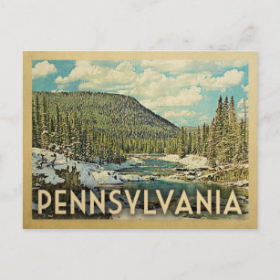 Pennsylvania Vintage Reisen Schnee Winterlandschaf Postkarte