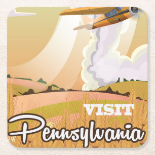 Pennsylvania Vintage Reiseplakat Rechteckiger Pappuntersetzer