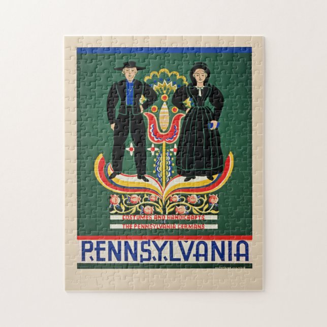 Pennsylvania, vintage travel poster, puzzle (Vertikal)