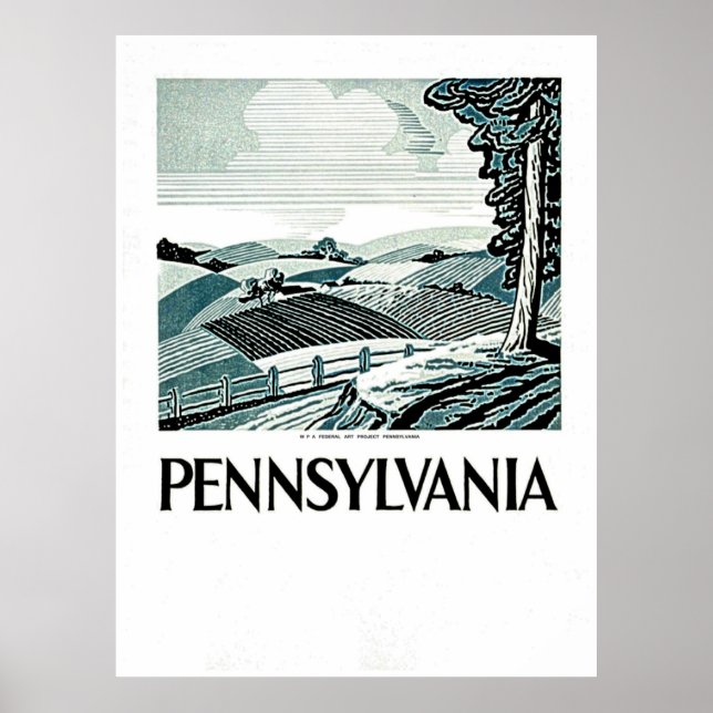 Pennsylvania - Vintages WPA-Poster - Farm und Feld Poster (Vorne)