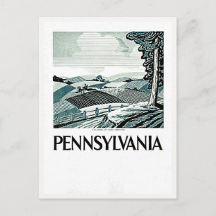 Pennsylvania - Vintages WPA-Poster - Farm und Feld Postkarte