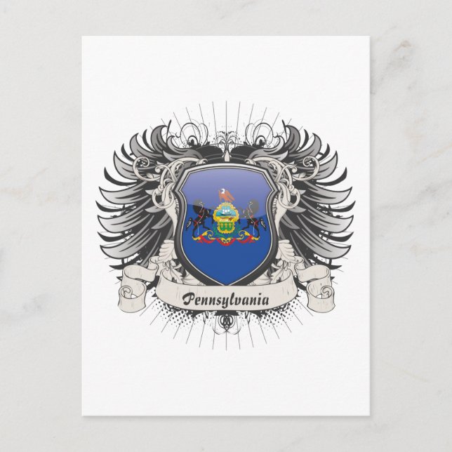 Pennsylvania Wappen Postkarte (Vorderseite)