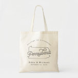 Pennsylvania Wedding Welcome Tote Bag Tragetasche<br><div class="desc">Diese Tasche in Pennsylvania ist der ideale Ort,  um Gäste aus der Stadt zu Ihrer Hochzeit zu empfangen! Packen Sie es mit lokalen Goodies für ein extra lustiges Willkommenspaket.</div>